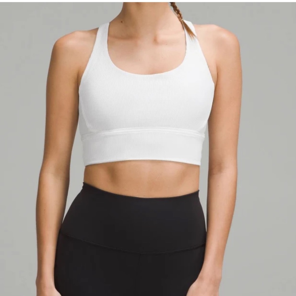Lululemon Energy longline Ribbed Sports Bra - White